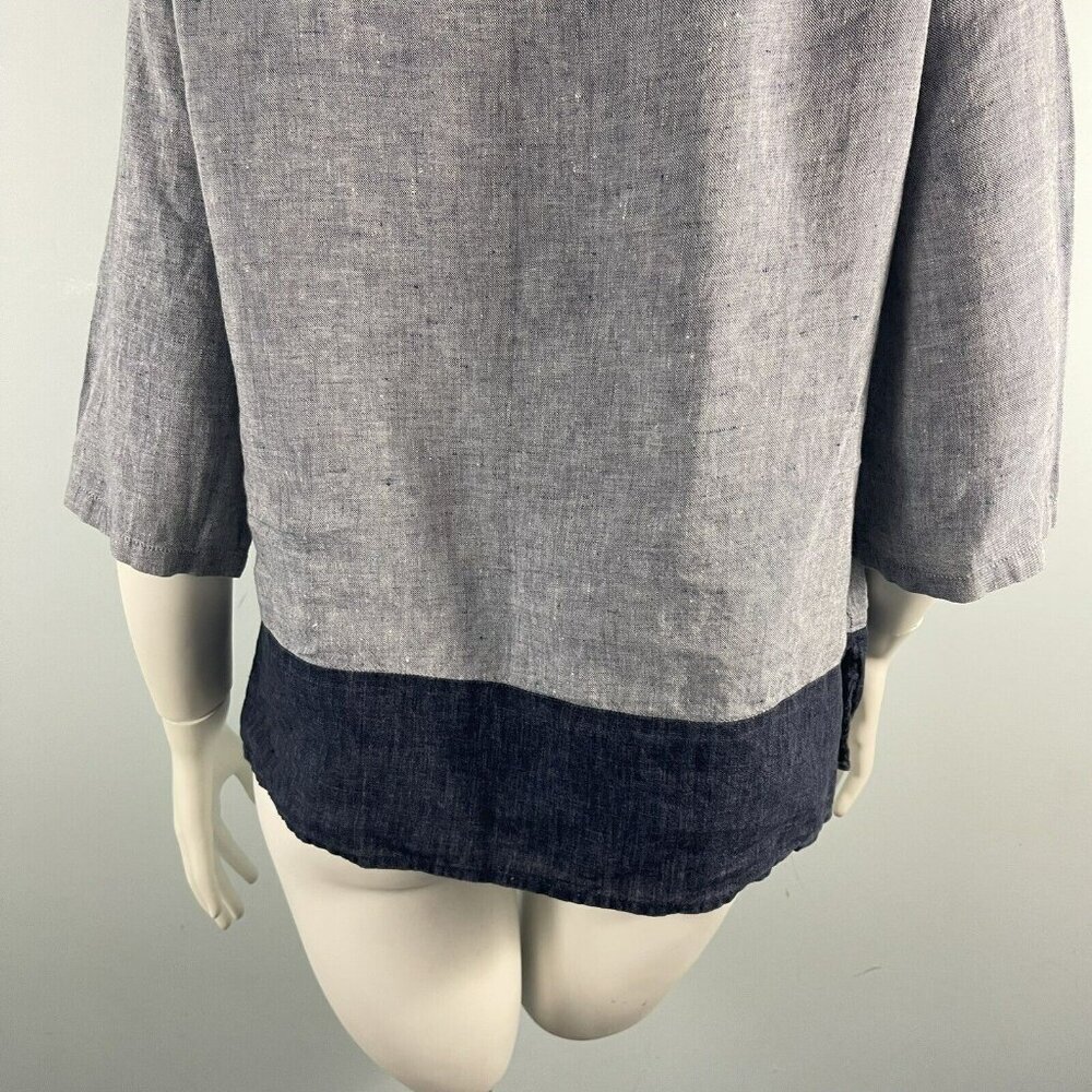 Nuthatch Linen Tunic 3/4 Sleeves Popover Shirt Top Lagenlook Size Small - Picture 8 of 12
